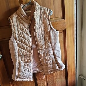 Maurices Tan Quilted Vest Structured Design